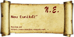 Neu Euniké névjegykártya
